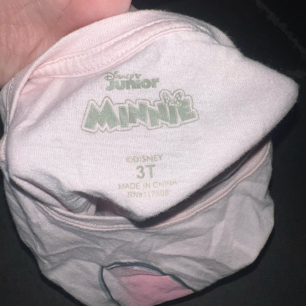 Disney Junior Minnie Print Girls Pink Short Sleeve T-Shirt Size 3T - Picture 4 of 4